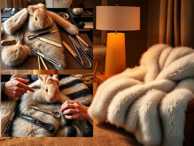 3 Steps to Make a Rabbit Fur Blanket