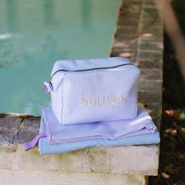 Souverhome Quick Dry Towel Premium Set in Blue Sky and Lilac